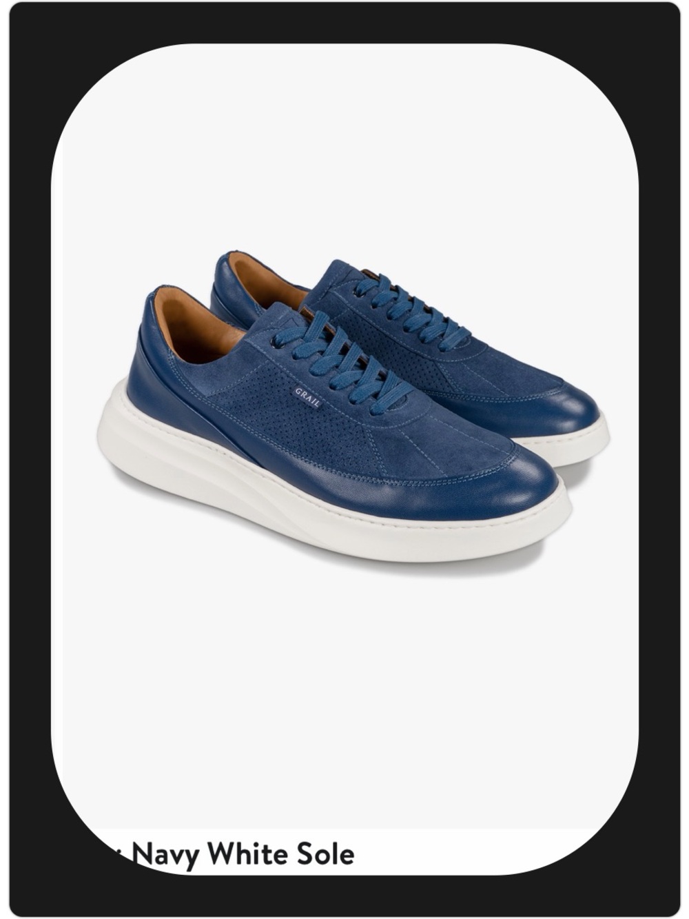 Grail, Showman, Leather & Suede Sneakers with White Sole Sz 12